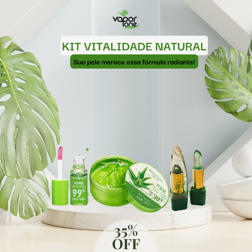 Kit Vitalidade Natural – Creme, Batom e Brilho Labial
