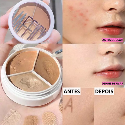 Corretivo de Três Cores para Contorno Natural