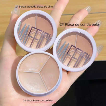 Corretivo de Três Cores para Contorno Natural
