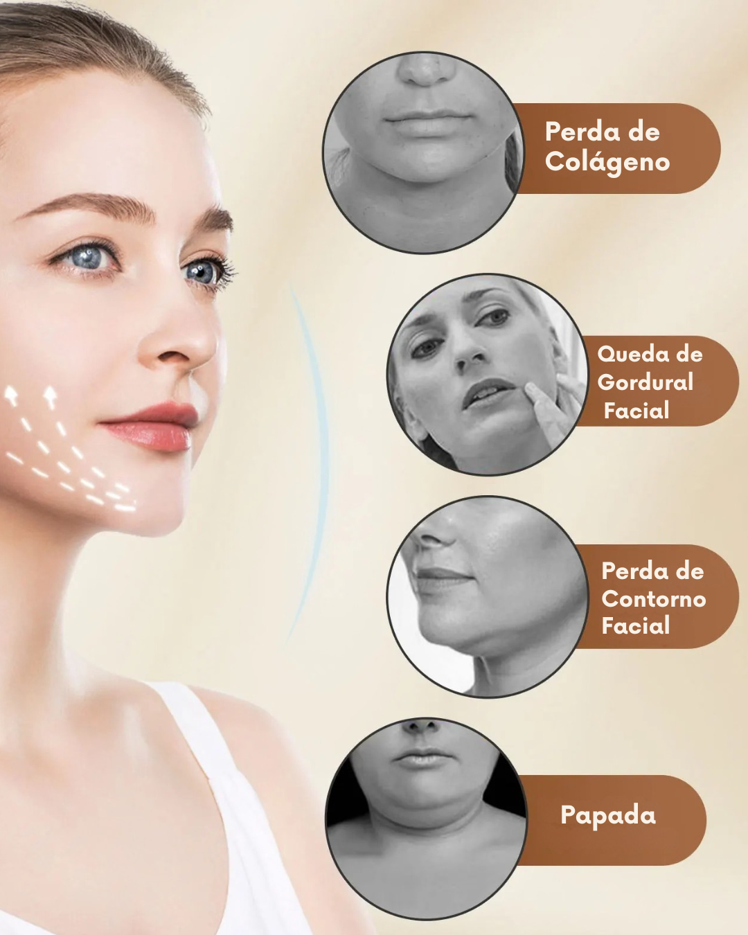 Use Nuvé V-Lift™ massageador facial EMS para contorno