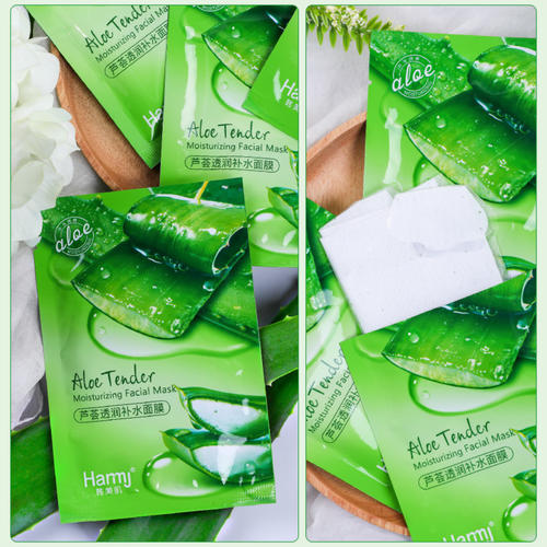 Kit 10 Máscaras Faciais de Aloe Vera