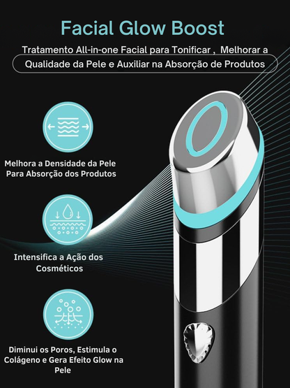 Use Nuvé LumiWand™ aparelho facial 4 em 1 com microcorrente e LED